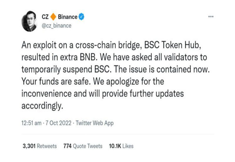 A 100 Million Bridge Hack Affects Binance 2