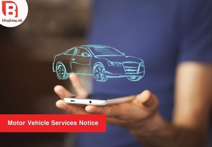 Motor Vehicle Services Notice