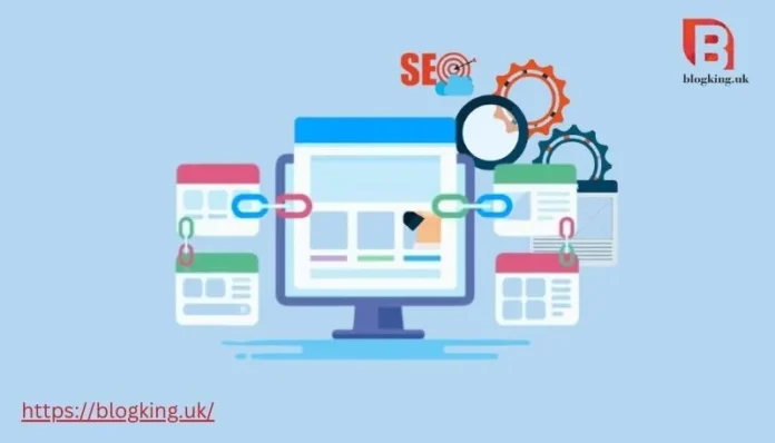 Illustration of SEO link building with backlinks.