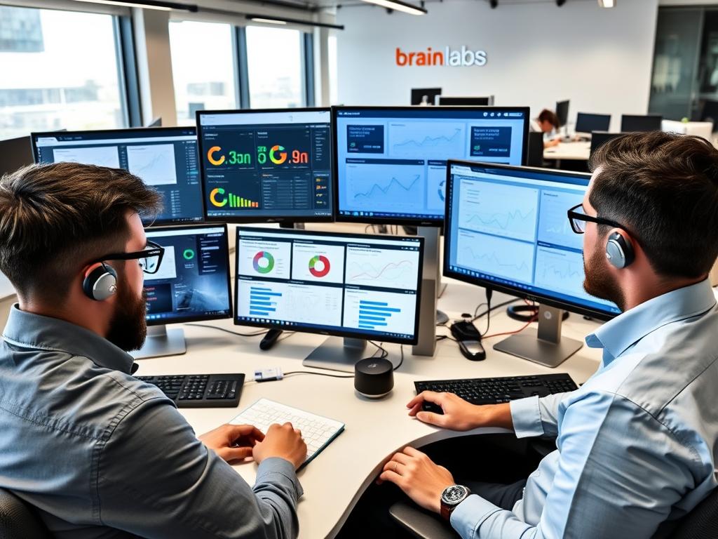 Brainlabs team analyzing performance marketing data as one of the Top 20 Digital Marketing Companies in the UK