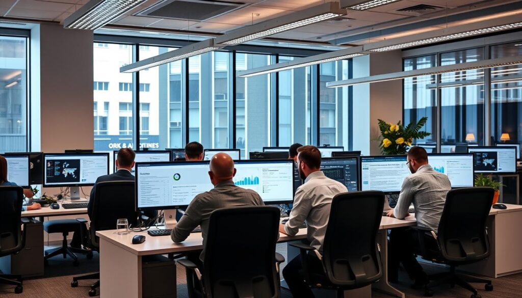 Click Intelligence office in London showcasing their SEO team at work