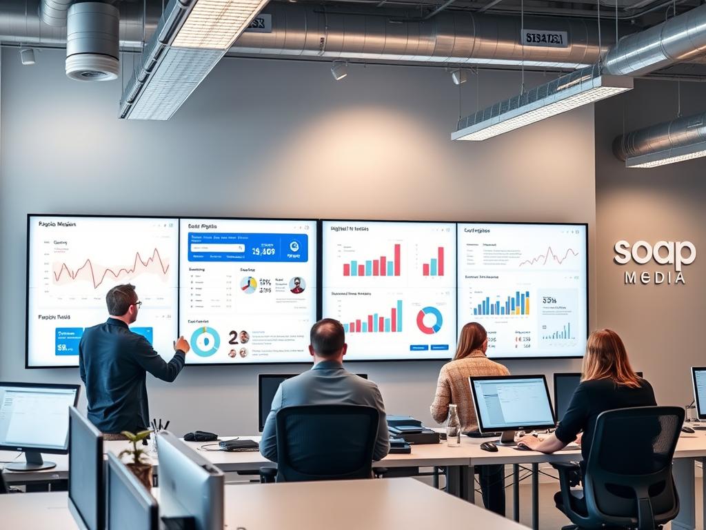 Soap Media's office showcasing their digital marketing expertise as one of the Top 20 Digital Marketing Companies in the UK