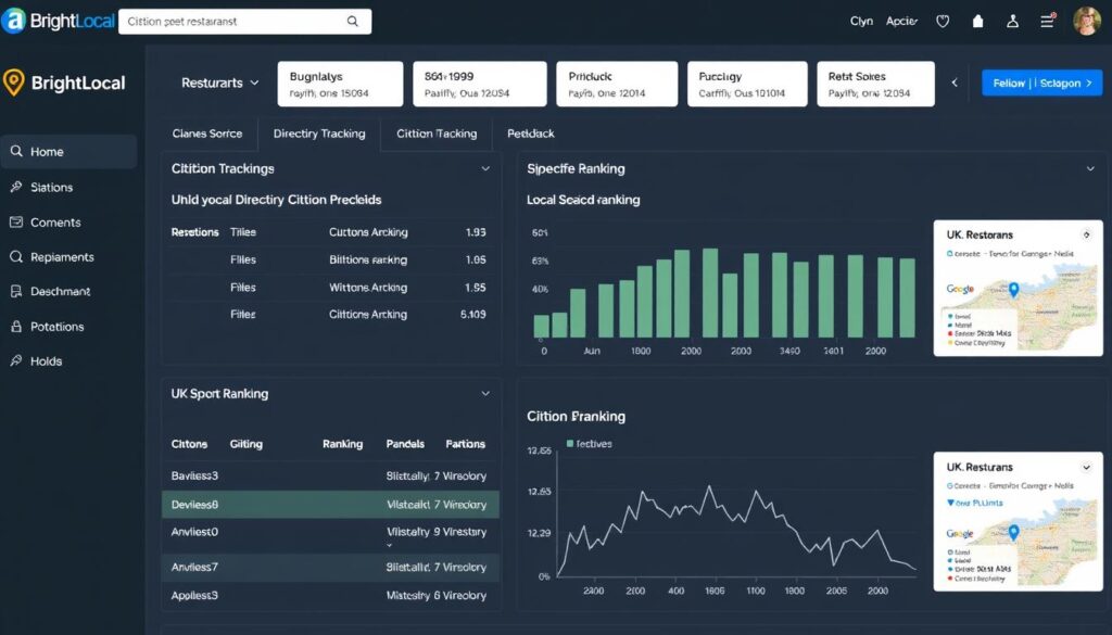 BrightLocal's citation building dashboard for UK restaurants