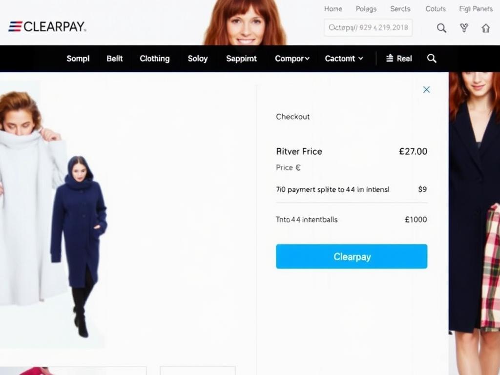 Clearpay checkout option on a UK fashion website