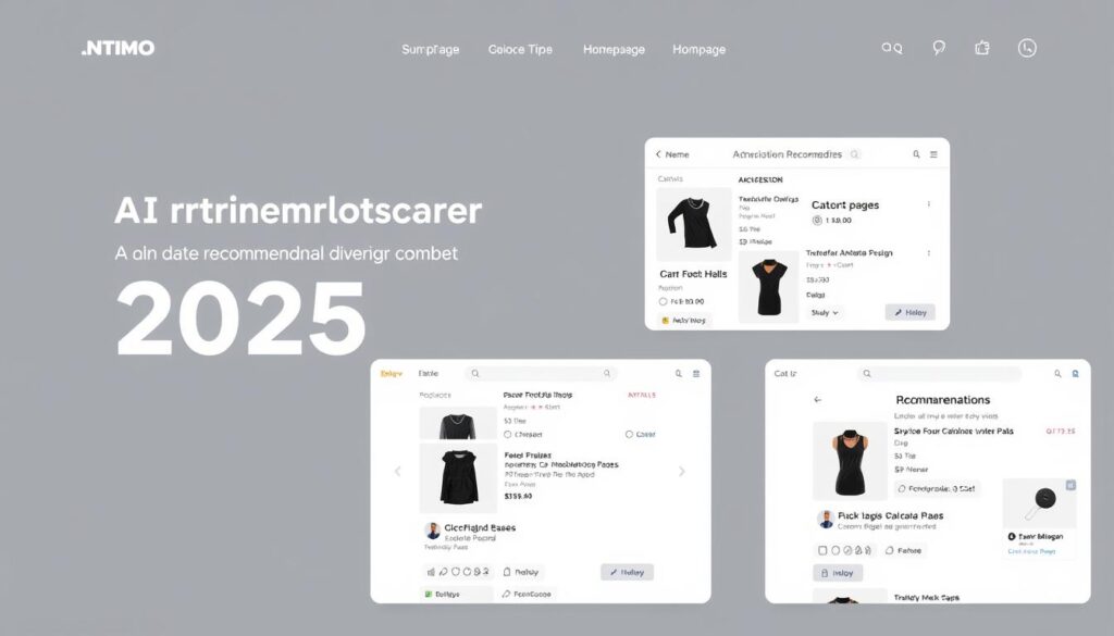 E-commerce website showing optimal placement of AI product recommendations