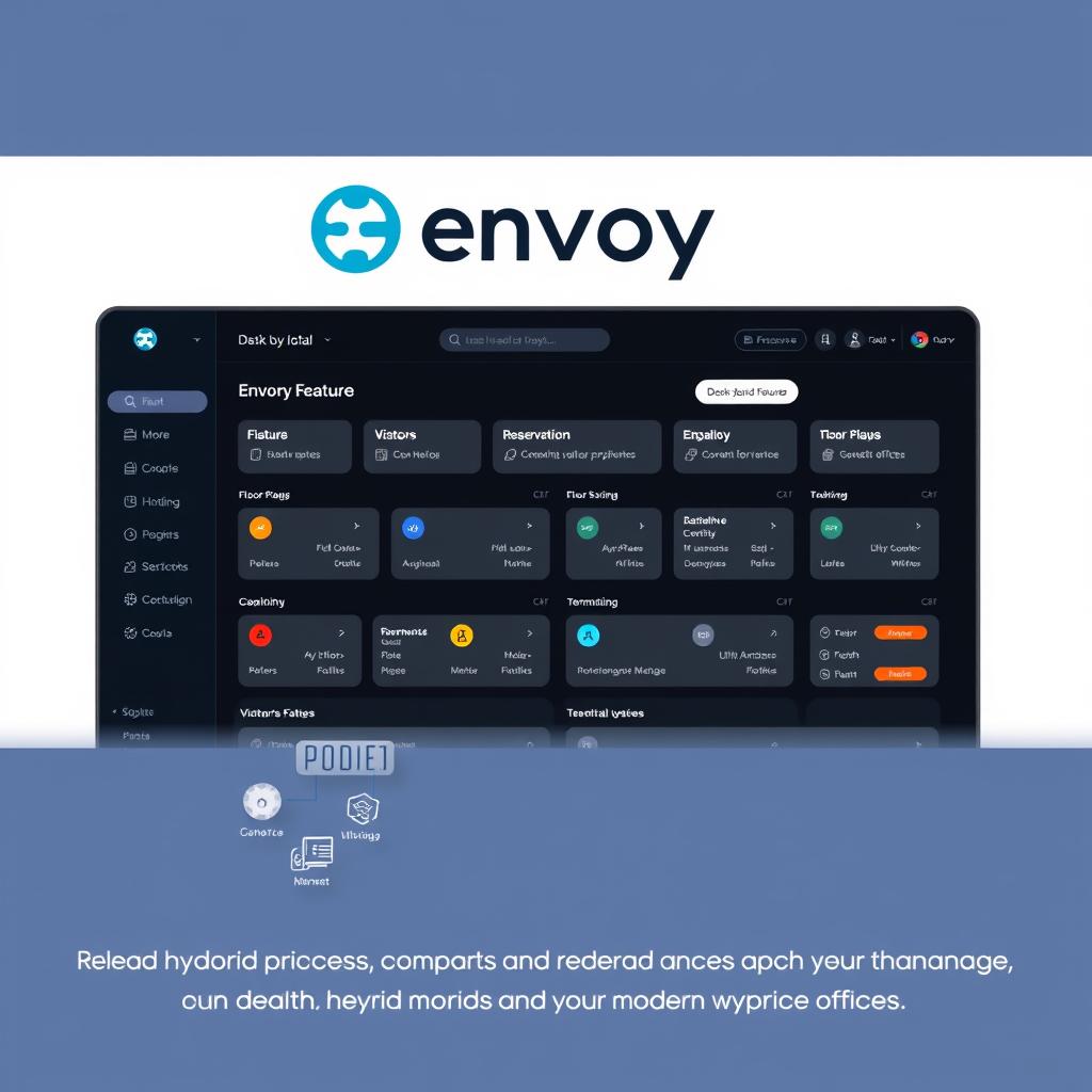Envoy logo and interface showing hybrid workplace management