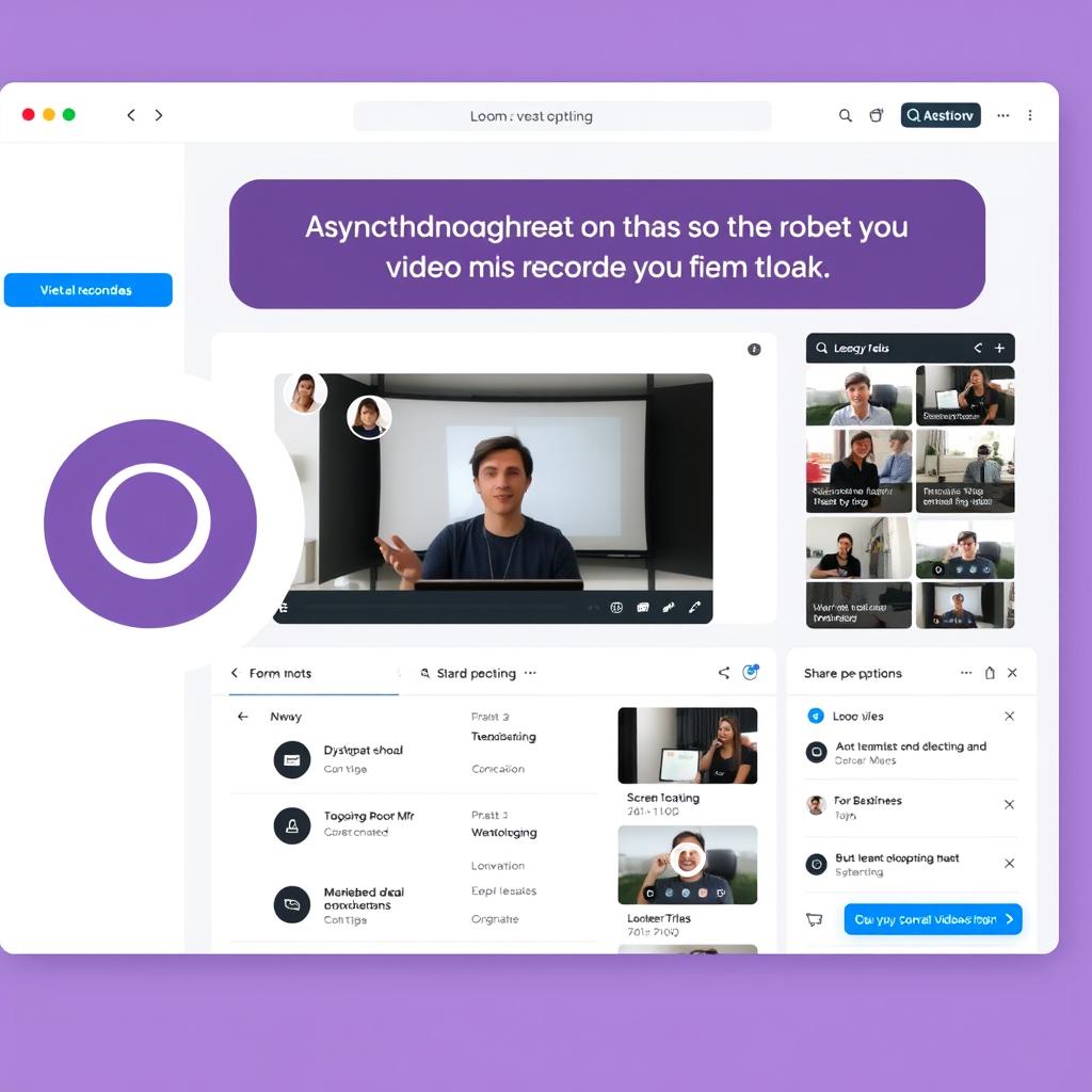 Loom logo and interface showing asynchronous video messaging for hybrid teams
