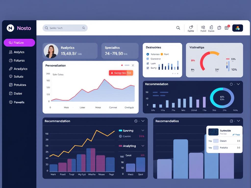 Nosto AI product recommendation dashboard showing personalization features