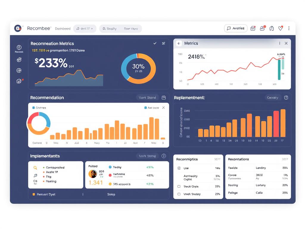 Recombee AI recommendation dashboard showing real-time personalization metrics