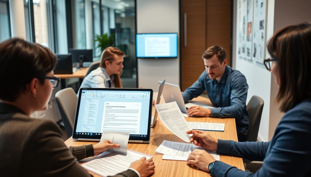 UK team collaborating on documents across hybrid work environments