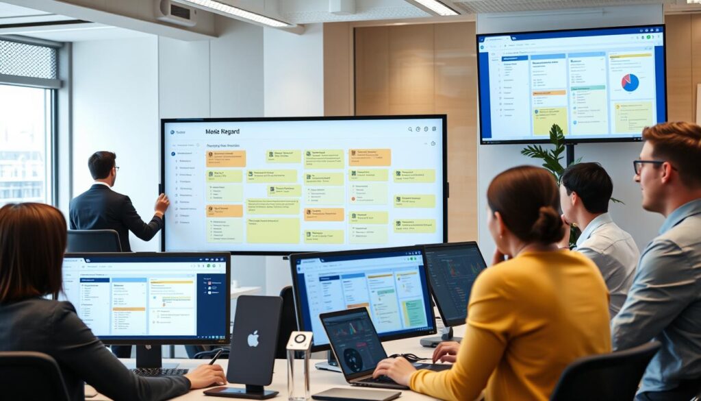 UK team managing hybrid work projects across multiple locations