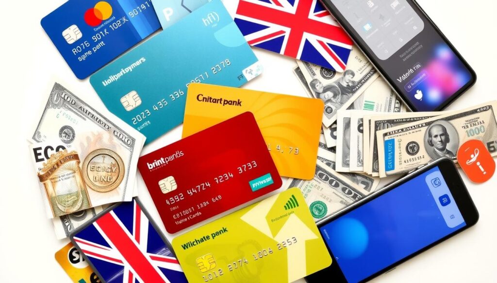 Various payment methods including credit cards, debit cards, and mobile payment apps