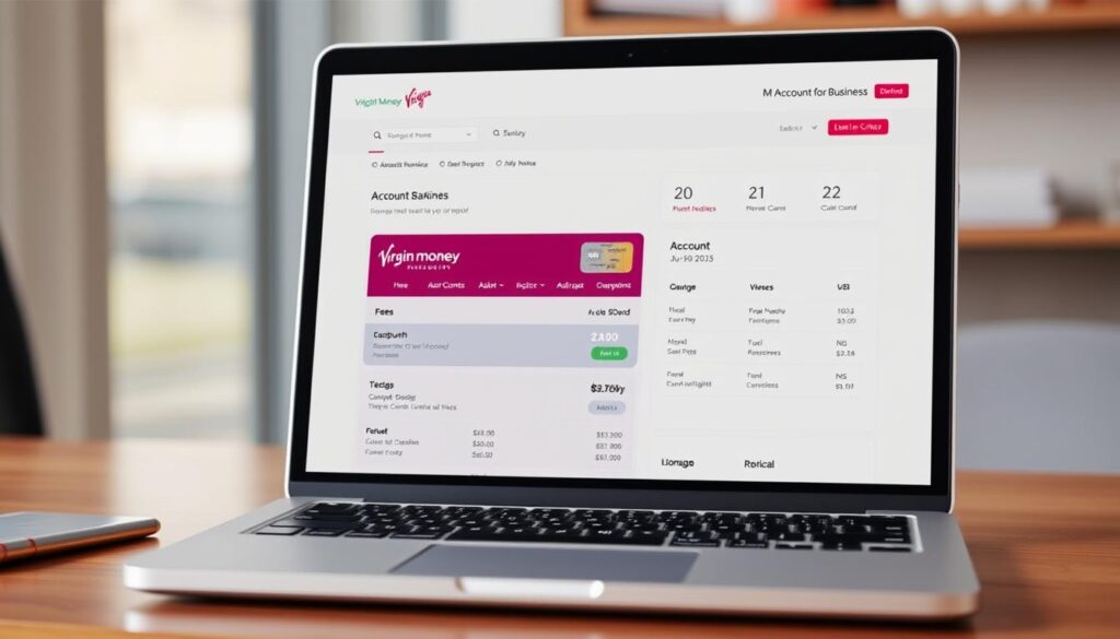 Virgin Money M Account for Business interface showing business bank accounts with lowest fees UK 2025