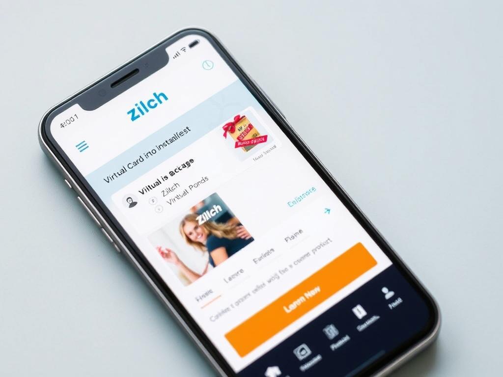 Zilch virtual card being used for online shopping