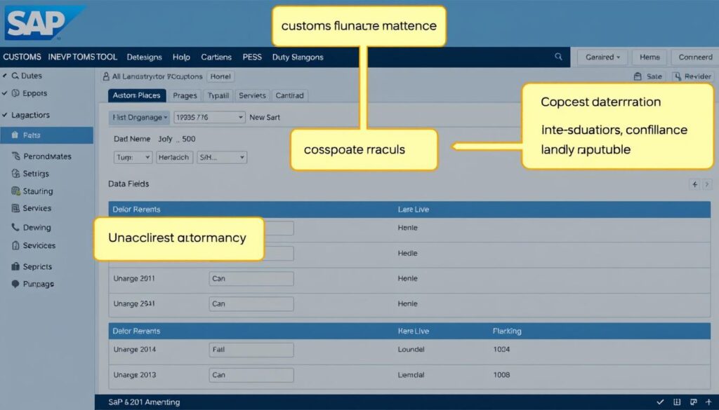 SAP Inventory Management system showing Brexit customs compliance features