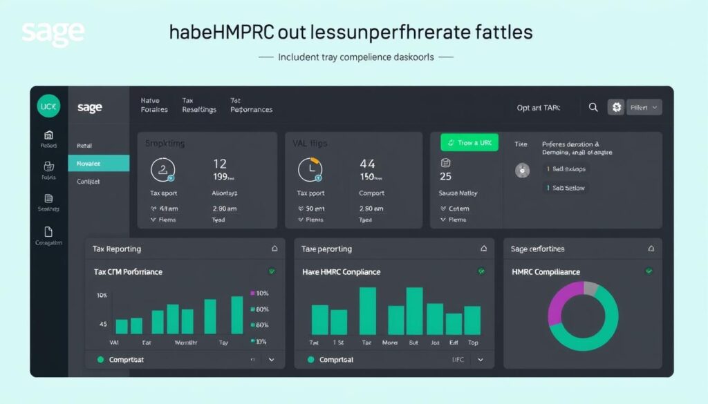 Sage CRM showing native HMRC integration and tax compliance dashboard