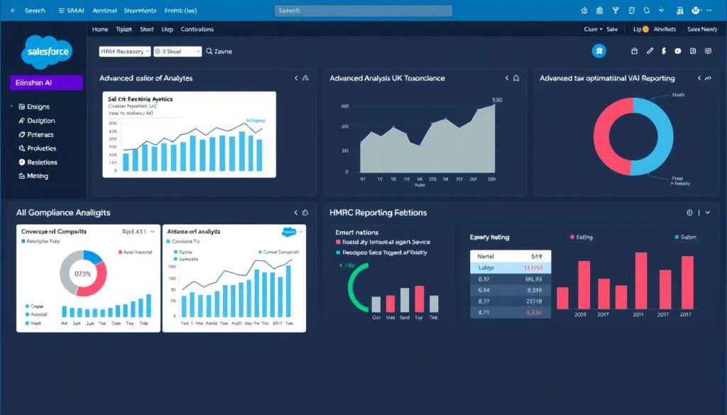 Salesforce Einstein AI analyzing UK tax compliance data for SMEs