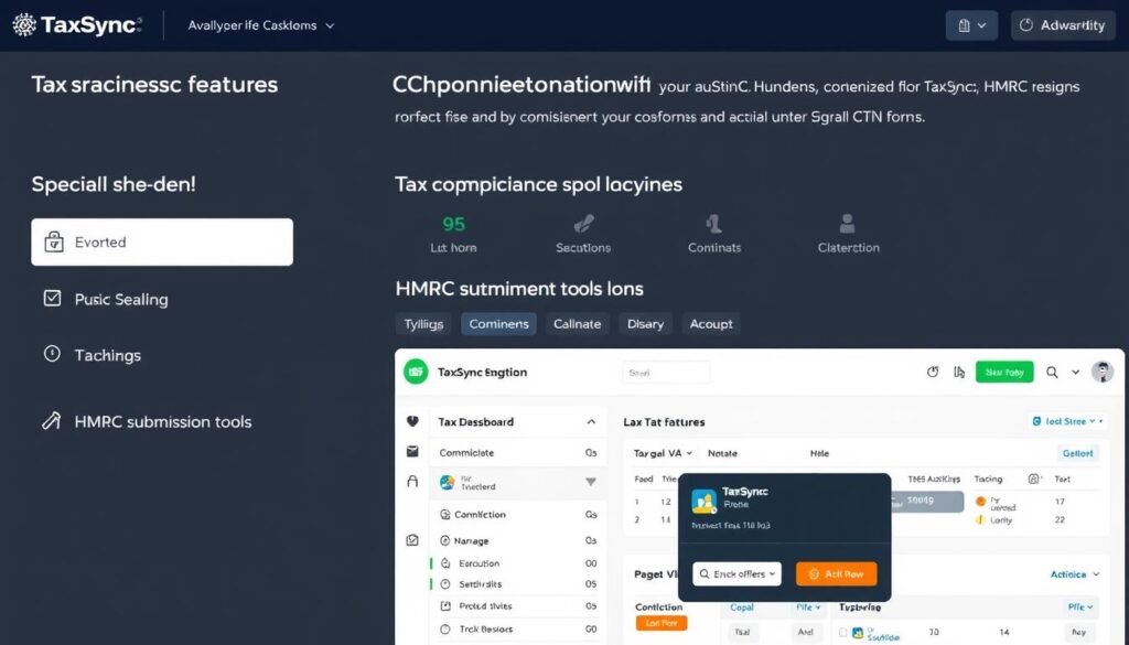 TaxSync CRM showing specialized HMRC compliance features and tax optimization tools